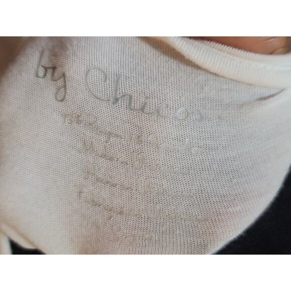 Chicos Top Women's Size L White Stretch Rayon Spandex Long Sleeve Knit Blouse - Picture 8 of 12